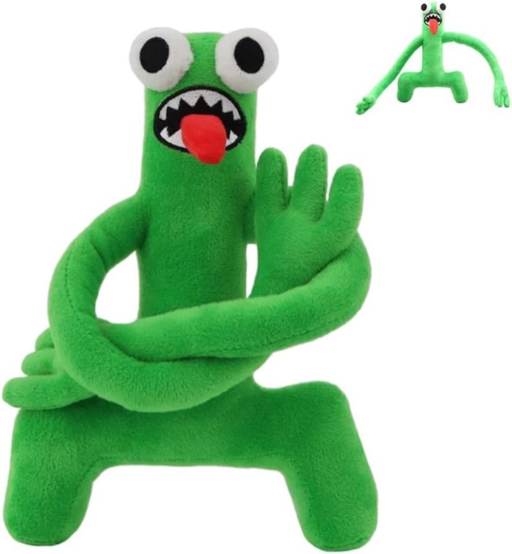 Rainbow Friends Plush Green Monster Stuffed Plushie Doll Toys for Halloween Christmas Party Birthday Gifts