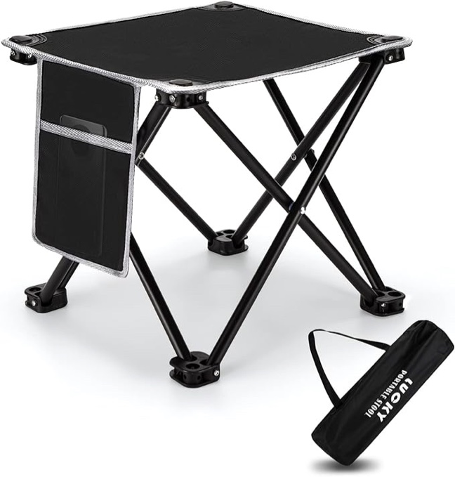 lucky cup Mini Portable Stool, Folding Camping Travel Chair Stool, 13.4in Folding Camp Stool Portable Chairs for Adults Outdoor Camping Fishing Hiking Gardening Beach Foldable Collapsible Stool