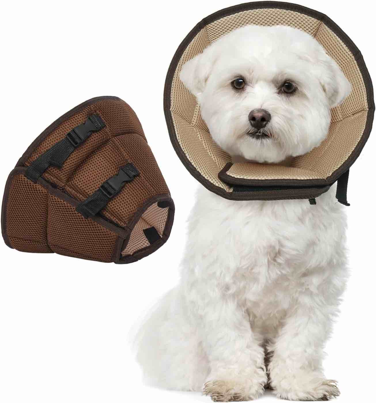 Kuoser Dog Cone Collar After Surgery, Pet Protective Neck Cone for Small Medium Large Dogs Cats, Soft & Breathable Dog Recovery Collar Adjustable Puppy Quick Healing Elizabeth Collar, Anti-Bite/Lick (Medium)