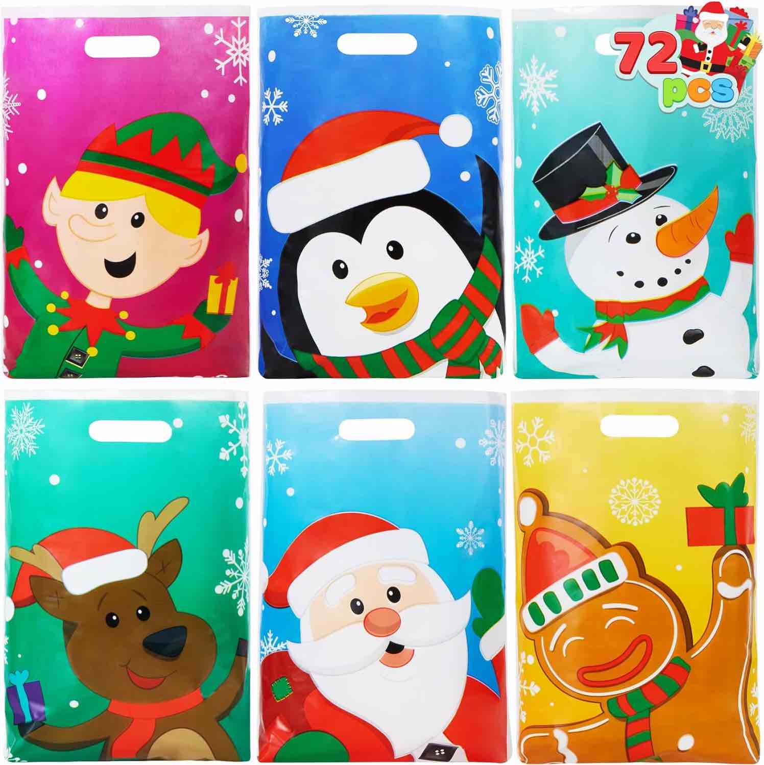 72 Pcs Christmas Bags For Xmas Holiday Goody Gift, Christmas Snacks Bags Goody