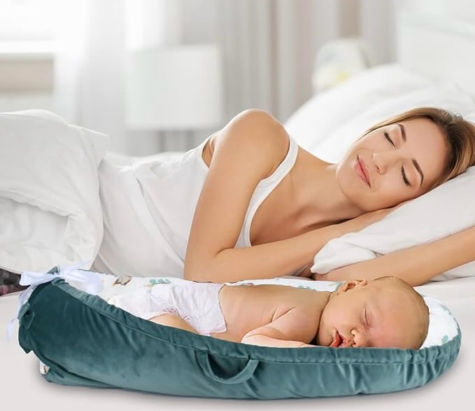 KRISMEBABY Baby Lounger for Newborn - Baby Nest Lounger (Pines Trees)