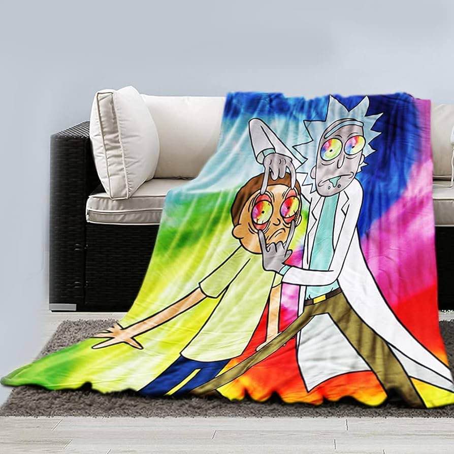 Rick and Morty Cool Blanket - Home Decoration and Gifts for Boys, Girls, Family (50”x40”) — Design May Vary