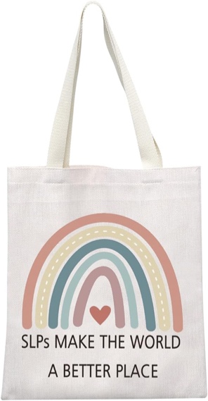 Speech Pathologist Gifts - Speech Therapy Gifts, Speech Language Pathology Gifts, Speech Therapy Tote Bag, SLP Gifts for Speech Language Pathologist SLP Graduation Gifts (Rainbow)