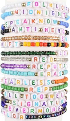 ARZASGO Taylor Inspired Bracelets Set Friendship Bracelets for Women Girls Eras Tour Anti Hero 1989 Lover Reputation Outfits Jewelry for Swiftie Fans