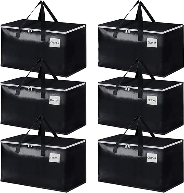 ToteTastic Large Moving Bags Heavy Duty Storage Totes for Storage,Packing & Moving Collapsible Moving Supplies with Large Capacity, Reinforced Zippers and Handles