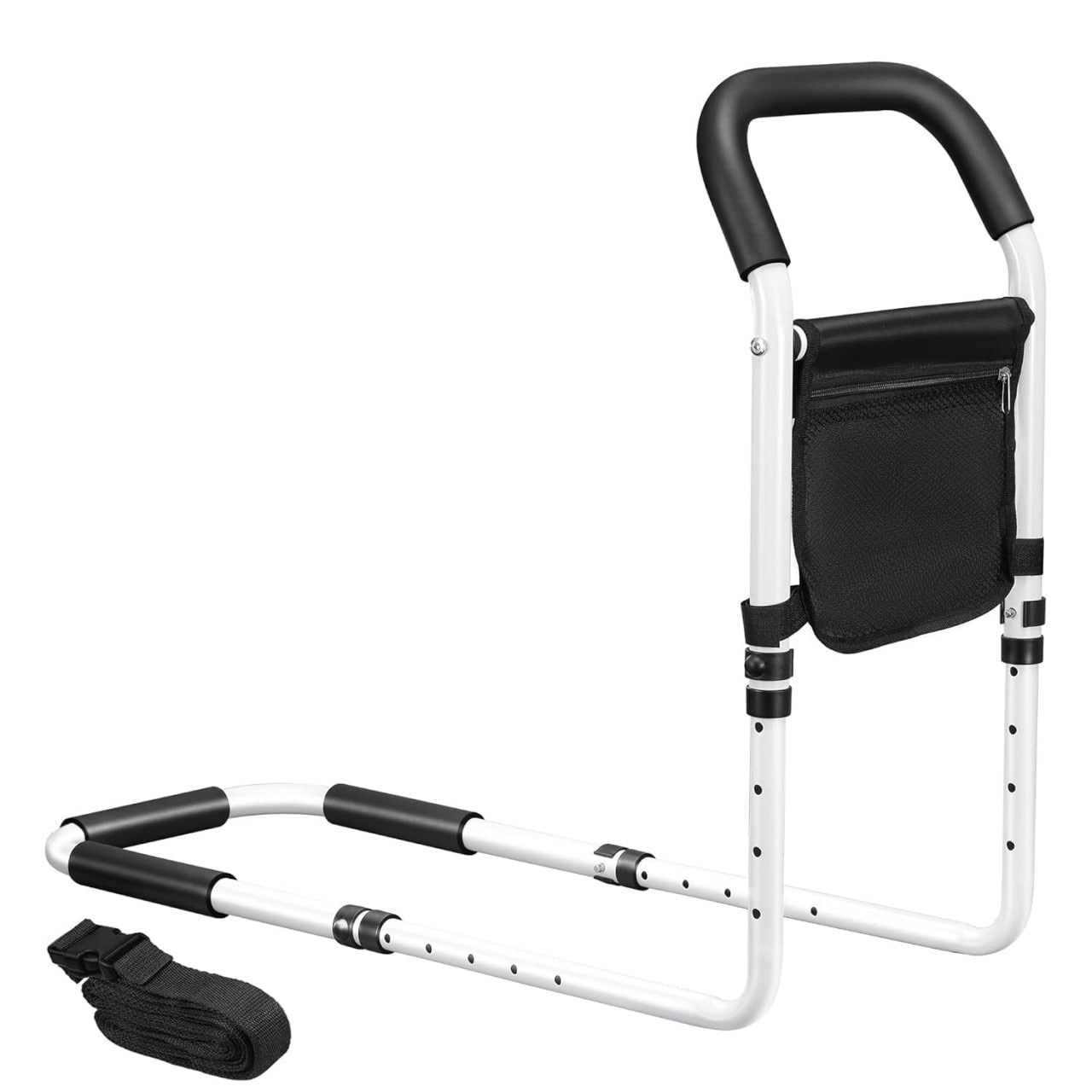 YOUCULILI Bed Rails for Elderly Adults Safety Height Adjustable Bed Assist Rail for Seniors Bedside Fall Prevent Grab Bar with Storage Bag Fits King Queen Full Twin Bed