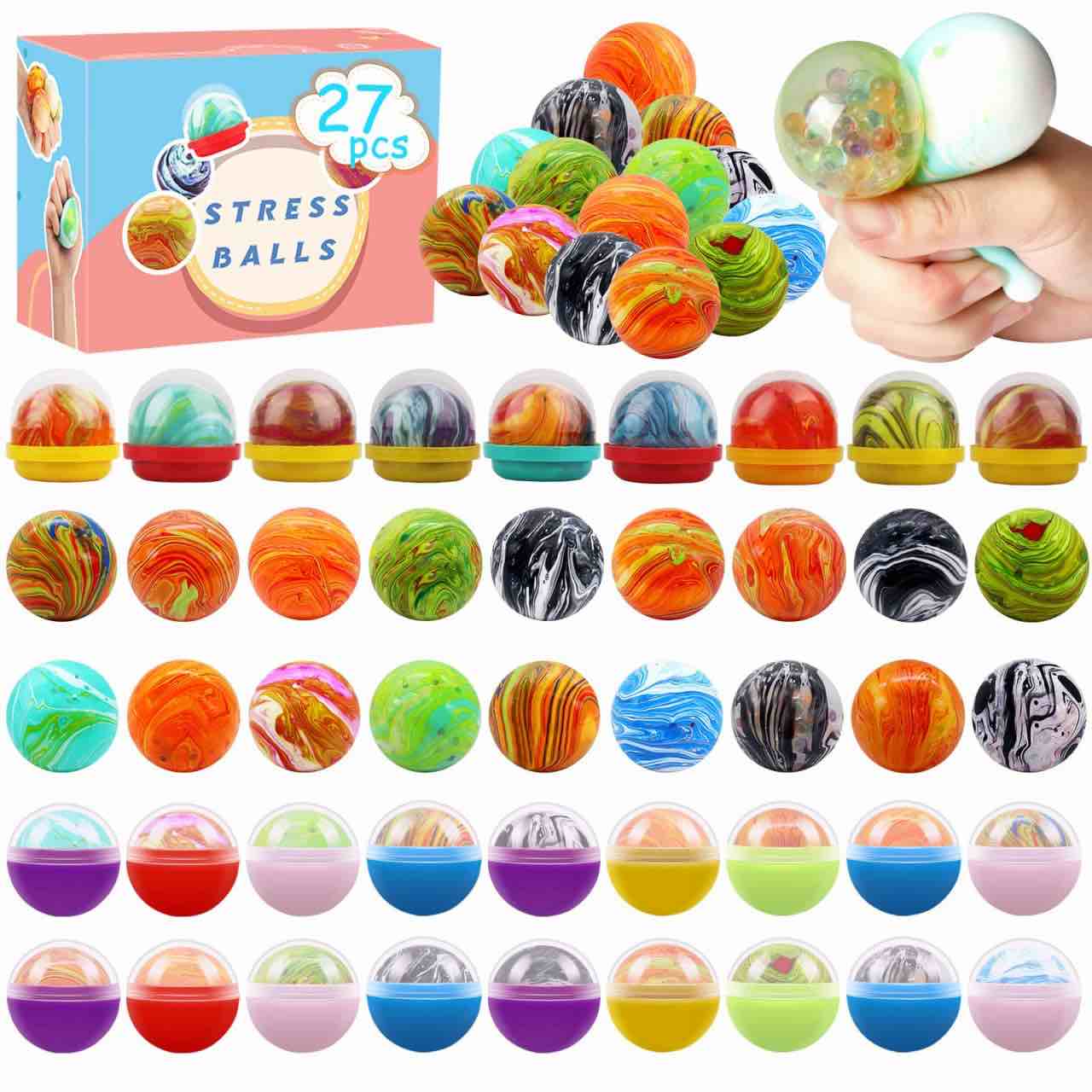 27 Pcs Stress Balls Squishy Basket Easter Egg Stuffers