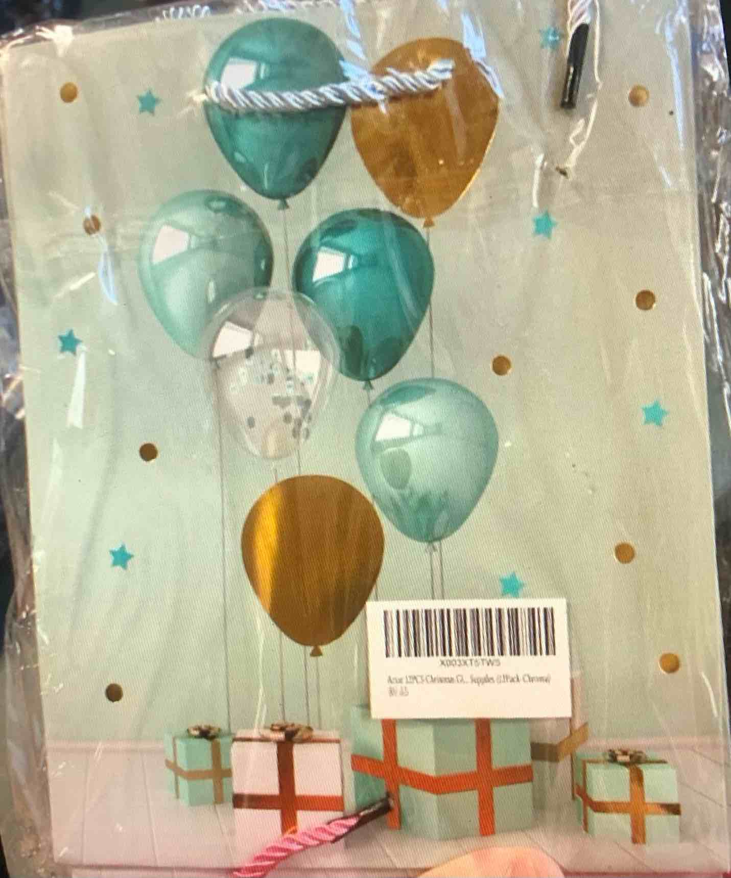 12Pack Gift Bags, Medium Size Gift Bags Assorted Premium Gift Bags with Tissue Paper Use for Birthdays,weddings,Party Favor, Holiday Presents-7.5" X 4" X 9.2"