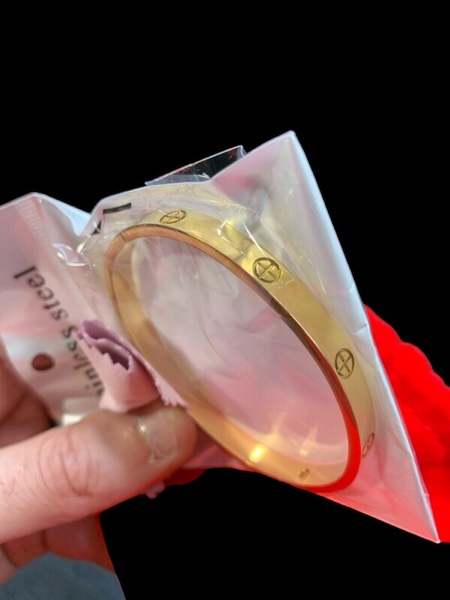 YZYUWEN Women's Stainless Bracelet for Girl Teenagers (Gold)