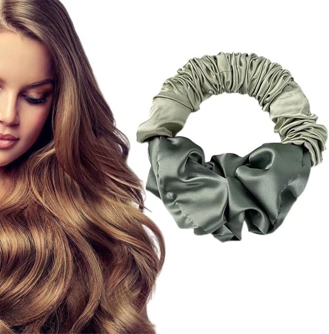 MMDOCO 2022 New Soft Heatless Curling Headband No Heat Ponytail Hairband Hair Curler (Green)
