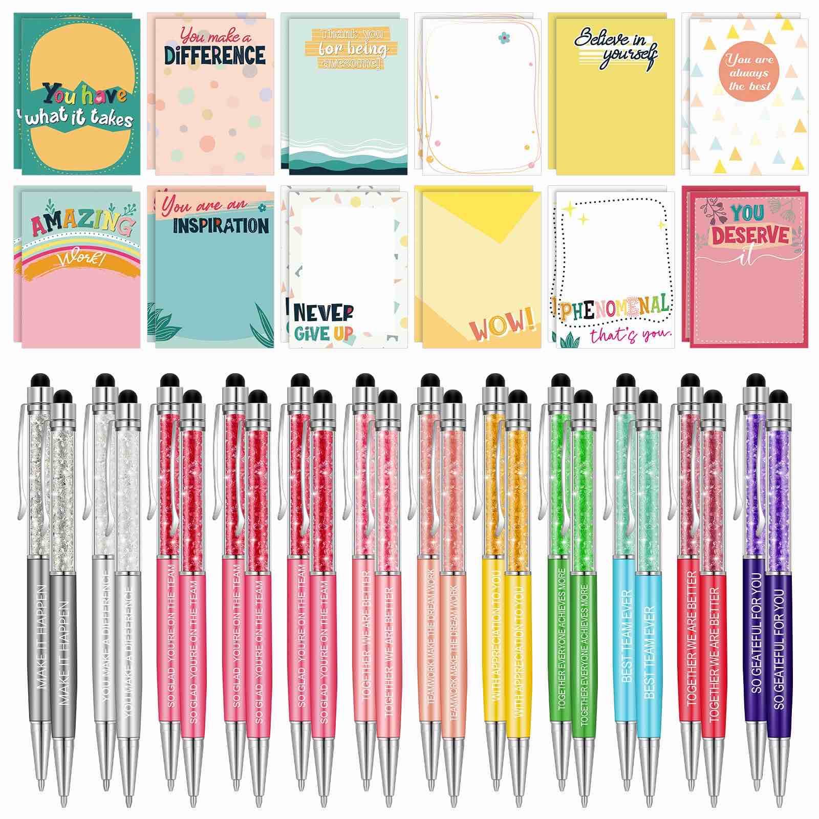 48PCS Cartoon Mouse Sticky Pad and Highlighter Pen