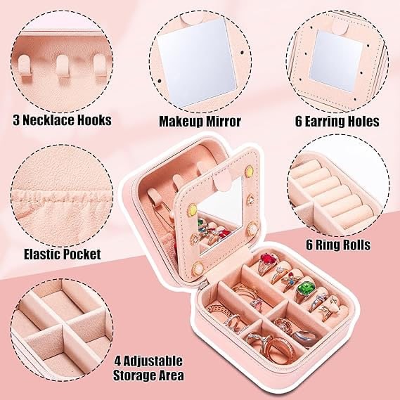 Buouforau Birthday Travel Jewelry Case Gifts for Women, Bestie, Small Jewelry Box Gifts for Bff, Birthday Gifts for Female Friends, Personalizedl Mini Jewelry Box Gifts -Initial P