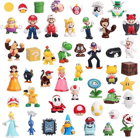 JELODM Mario Toy Figures Super Mary Figures, Turtle, Mushroom, Orangutan, Super Mary Action Figures (48pcs Mario Figures)