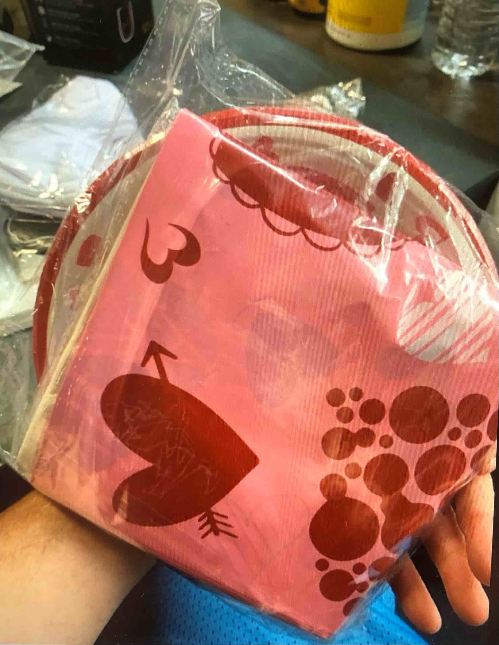 Littleloverly Valentine's Day Cake Dessert Paper Plates Napkins Tablecloth Party Supplies Decoration - Heart Shape Plastic Table Cover Valentines Paper Dessert for Engagement Wedding Anniversary