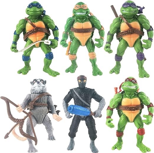 6 pieces Teenage Mutant Ninja Turtles toy action figures birthday party accessories cartoon cake ideas decoration, birthday decoration or for collection decorations gifts unisex