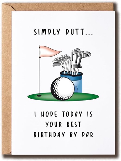 DangLee I Hope Today Is Your Best Birthday Card - Birthday Greeting Card - Funny Golf Anniversary Card - Card For Women Man
