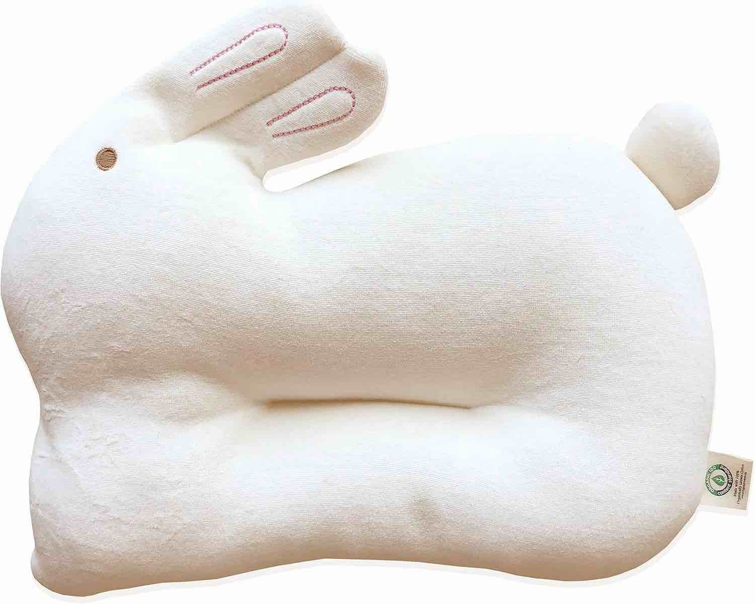 Baby Bunny. Super Soft Organic Cotton Baby Pillow, Machine Washable, Travel, Small Toddler Pillow. 15.3 x 9.4 inches