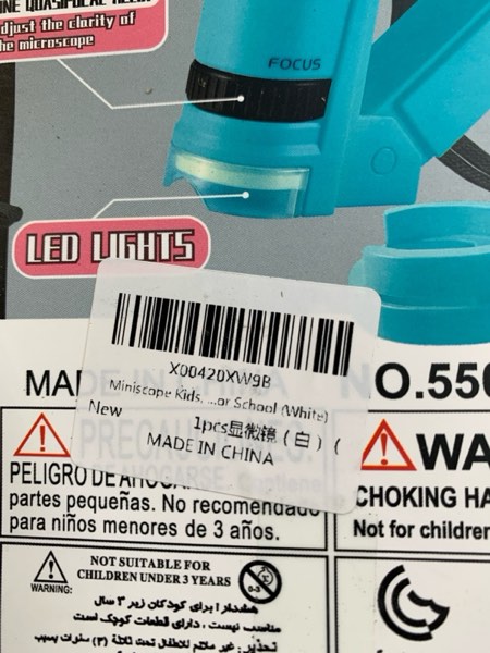 Miniscope Kids, Pocket Microscope for Kids, Portable Microscope, Handheld Microscope, Led Lighted Pocket Microscope for Scientific Experiment