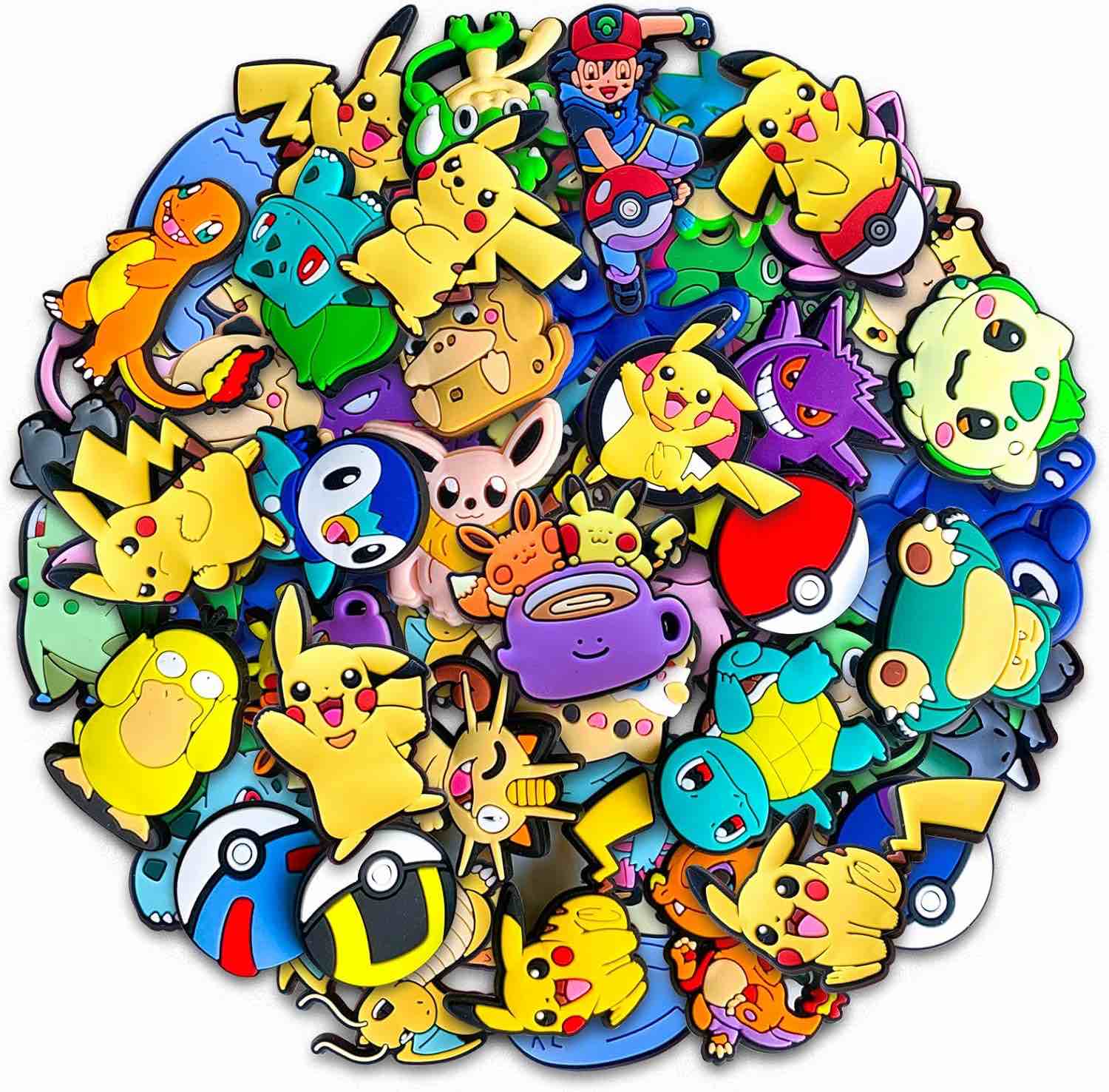 40Pcs Cartoon Charms PVC Sandal Wristband Decoration,Cartoon Shoe Charms Accessories for Girls Women Boys Men Kids Teens Adults Party Favor (40)