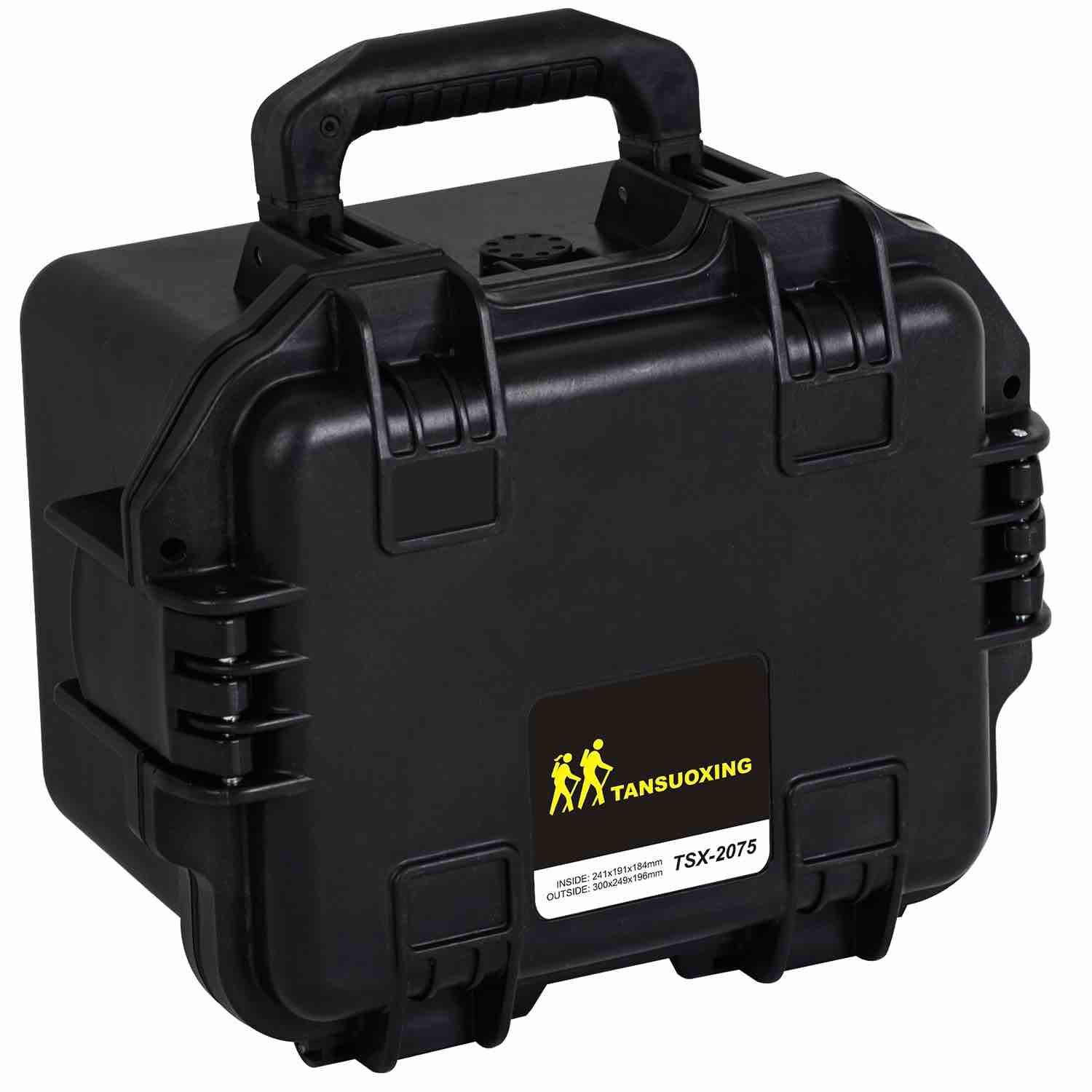 Impact Hard Case With Customizable Foam, Waterproof & Dustproof 11.8 x 9.8 x 7.8 Inches Protective Camera Case With Handle, Tool Box (Black)