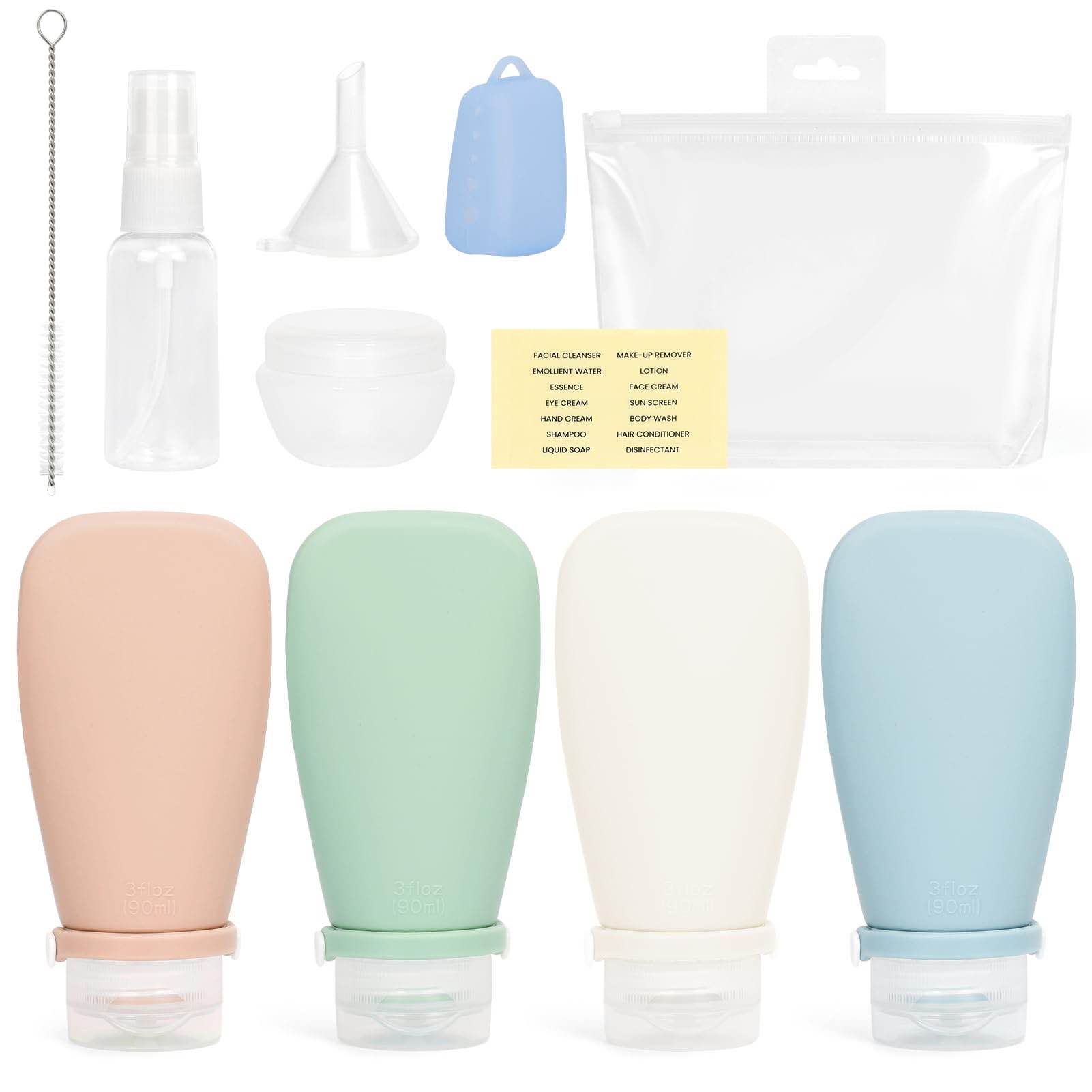 Travel Bottles for Toiletries,TSA Certified Triple Leak Proof Design,Squeezable Silicone Portable Travel Bottle,Travel Size Containers That Can Be Taken on Airplanes,Light and Convenient,Refillable