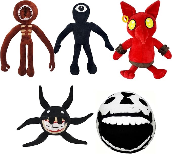 PERUKOYO Doors Plush Toys,5PCS El Goblino Plush,2023 New Monster Horror Game Plushies,Doors Stuffed Animals,Birthday Gifts for Game Fans Children