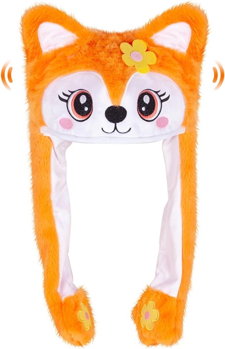 YOYTOO Plush Novelty Animal Hat with Ears Moving Jumping Pop Up Beating Plush Dress Up, One Size Fits All Adults & Children