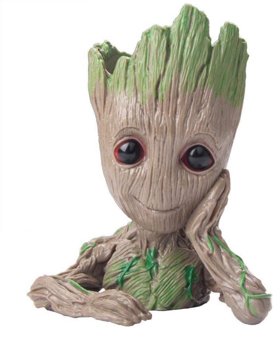 B-BEST Guardians of The Galaxy Groot Pen Pot Tree Man Pens Holder or Flower Pot with Drainage Hole Perfect for a Tiny Succulents Plants and Best Christmas Gift Idea 6"