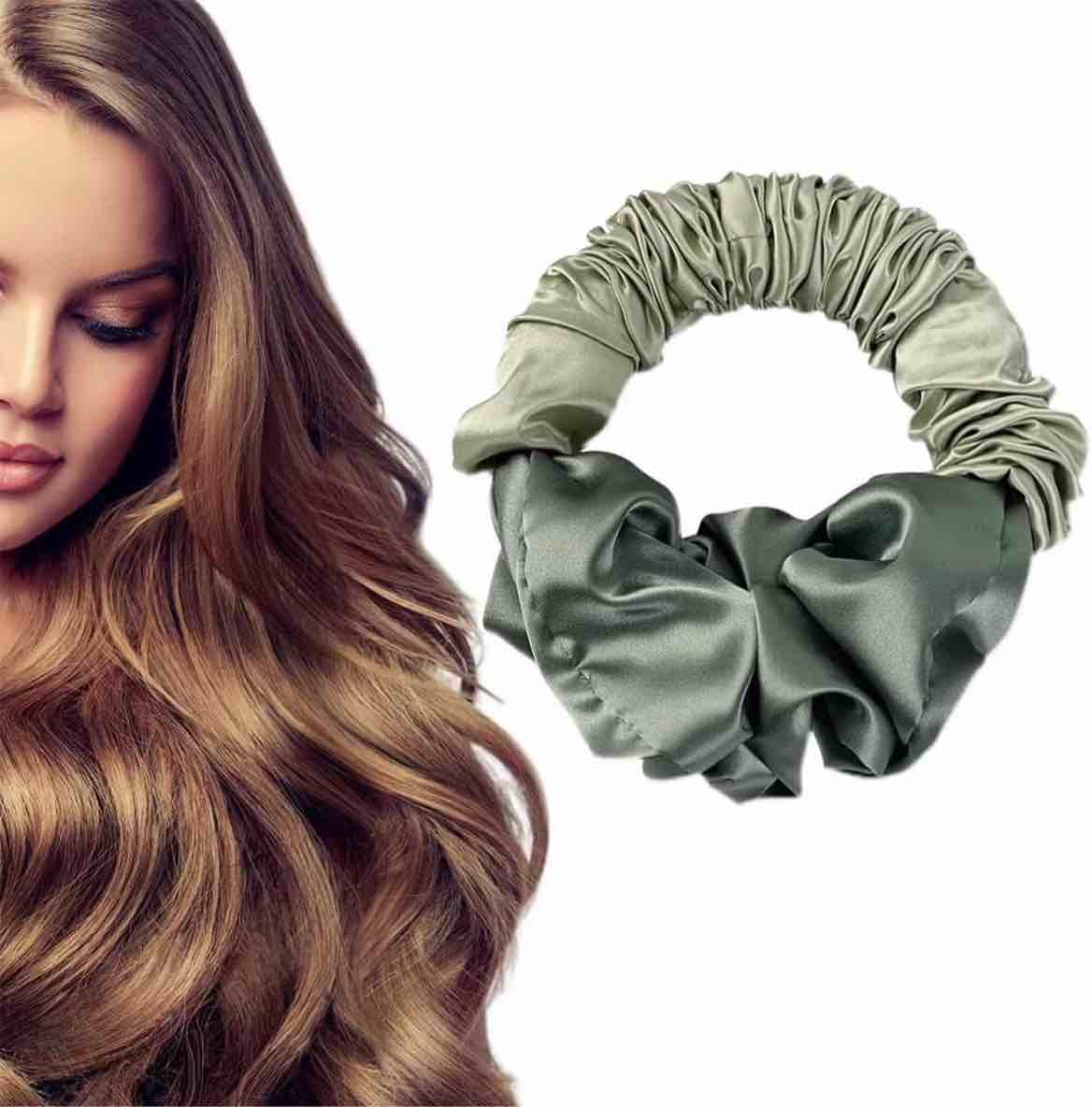 MMDOCO 2022 New Soft Heatless Curling Headband No Heat Ponytail Hairband Hair Curler (Green)