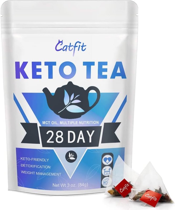 Catfit Keto Detox Tea for Belly Fat and Colon Cleanse - All Natural Detox and Cleanse, Supports A Healthy Weight, Helps Reduce Bloating, Natural Energy, Supports Immune System, Vegan, 28 Day