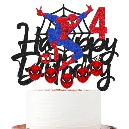Spiderman Happy Birthday Cake Toppers