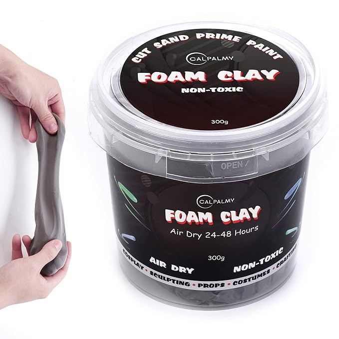Moldable Cosplay Foam Clay (Grey) – High Density and Hiqh Quality for Intricate Designs | Air Dries to Perfection for Cutting with a Knife or Rotary Tool, Sanding or Shaping