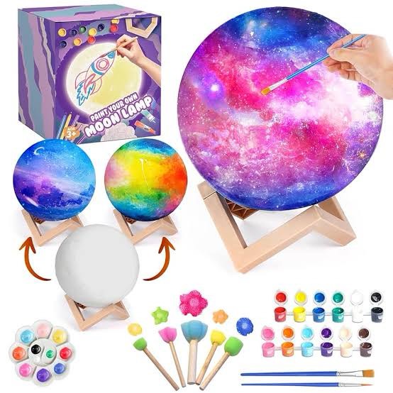 Innorock Paint Your Own Moon Lamp Kit - Halloween Craft for Kids Night Light for Kids, Arts & Crafts, Arts and Crafts Supplies Easter Brithday Gifts for Kids Girls Ages 4-6 4-8 8-12 9-12