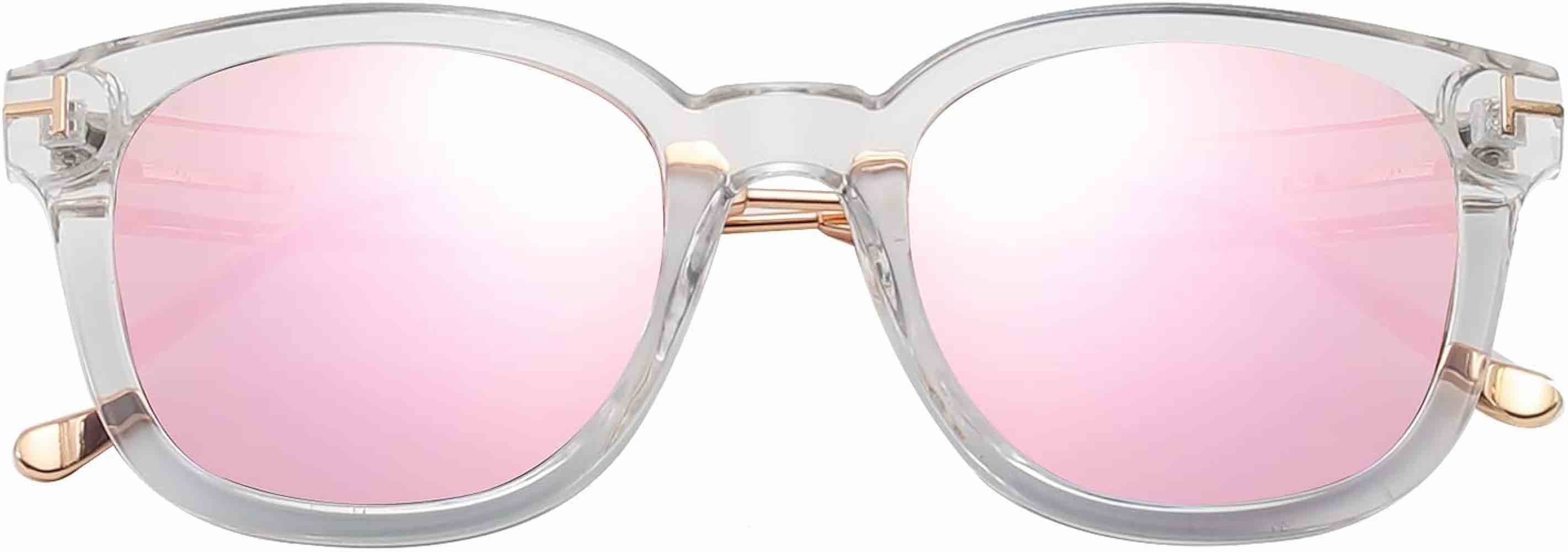 KSSESSE Retro Square Polarized Sunglasses for Women Men UV Protection Womens Stylish Sunnies