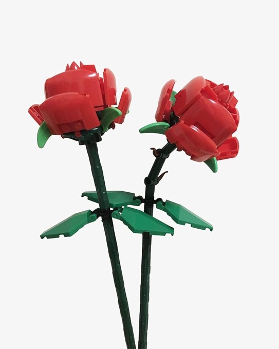 Flower Building Blocks Kit, 2 Pack Red Rose, Gifts for Mother Wife Girlfriend Women