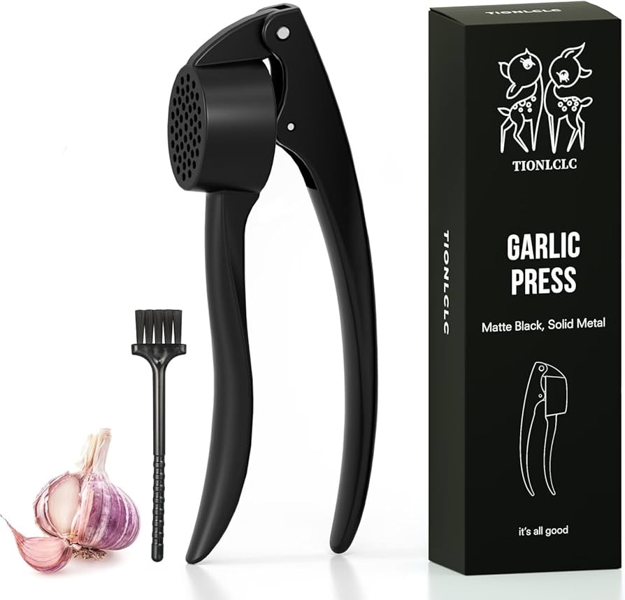 Garlic Press, One-Piece Molding, Efficiently Crush 100% Of Garlic, Reasonable Design Durable