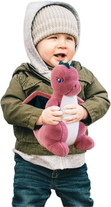 Kasoamuy Dinosaur Plush Toys, with Wings Pterosaur Dinosaur Soft Stuffed Animals Toys Dolls, Dino Plushies Doll Cute Birthday Gifts for Kids Girls Boys (Pink,Small - 9 inch)