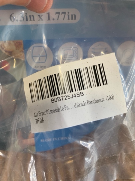 Air Fryer Disposable Paper Liner, 6.3''-100pcs Non-Stick Disposable Air Fryer Liner Suitable for Air Fryer, Microwave, Oilproof, Waterproof, Food Grade Parchment (100)