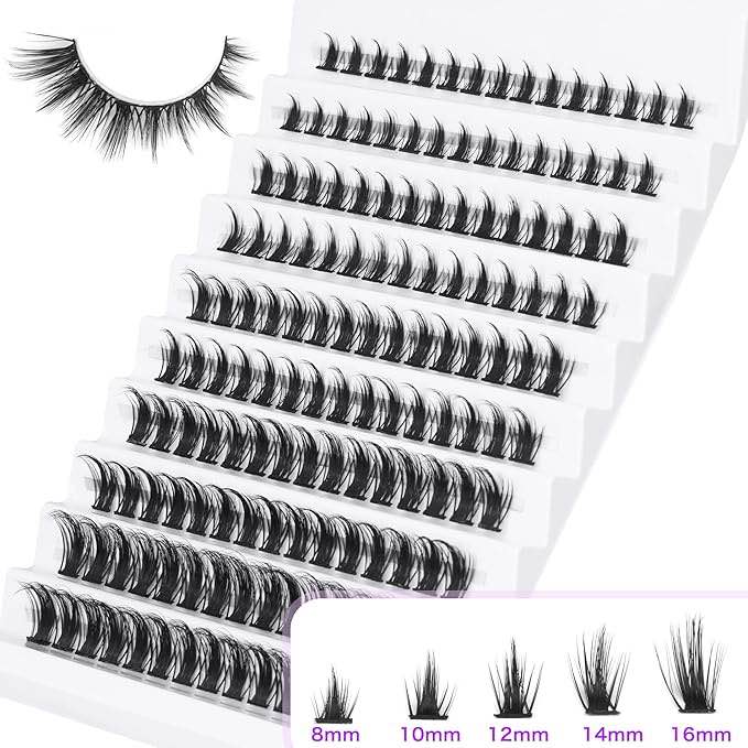 Spiky Lash Clusters Anime Eyelash Extension Kit Manga Individual Lashes Clusters Kit Wispy Manhua Lashes Cluster 150Pcs Manga Lash Extension Kit 