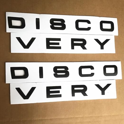 BISISO 2pcs Front Letters Trunk Badge Emblem Sticker for Discovery (2pcs Matte Black)