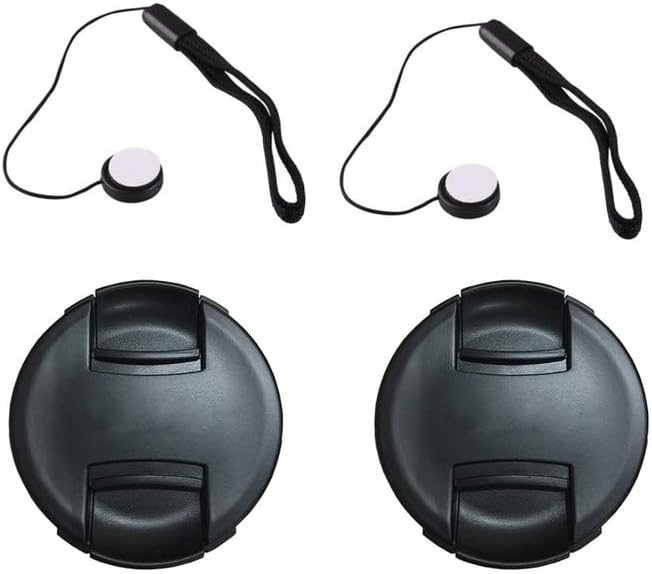 Replacement 58mm Lens Cap II with Deluxe Lens Cap Keeper for Olympus Panasonic Canon Nikon and Other Brand of Lenses,2Pcs