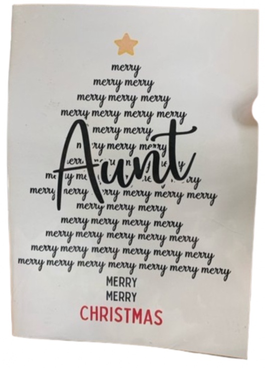 Aunt Merry Christmas Card - Christmas Card Gift For Aunt - Xmas Holiday Aunt Card - Mother's Day Gifts - Card Inspired By The Christmas Tree - Christmas Gifts