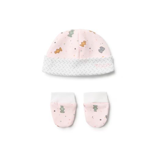 Generic New Born Baby Hat and Mitten Set - 1 Set, Multicolor, 0-6 Months, Random Color