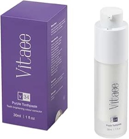 Purple Toothpaste for Teeth Whitening,Recipe Upgrade,v34 Colour Corrector, Tooth Stain Removal, Teeth Whitening Booster, Colour Correcting, Sensitive Teeth for Adult