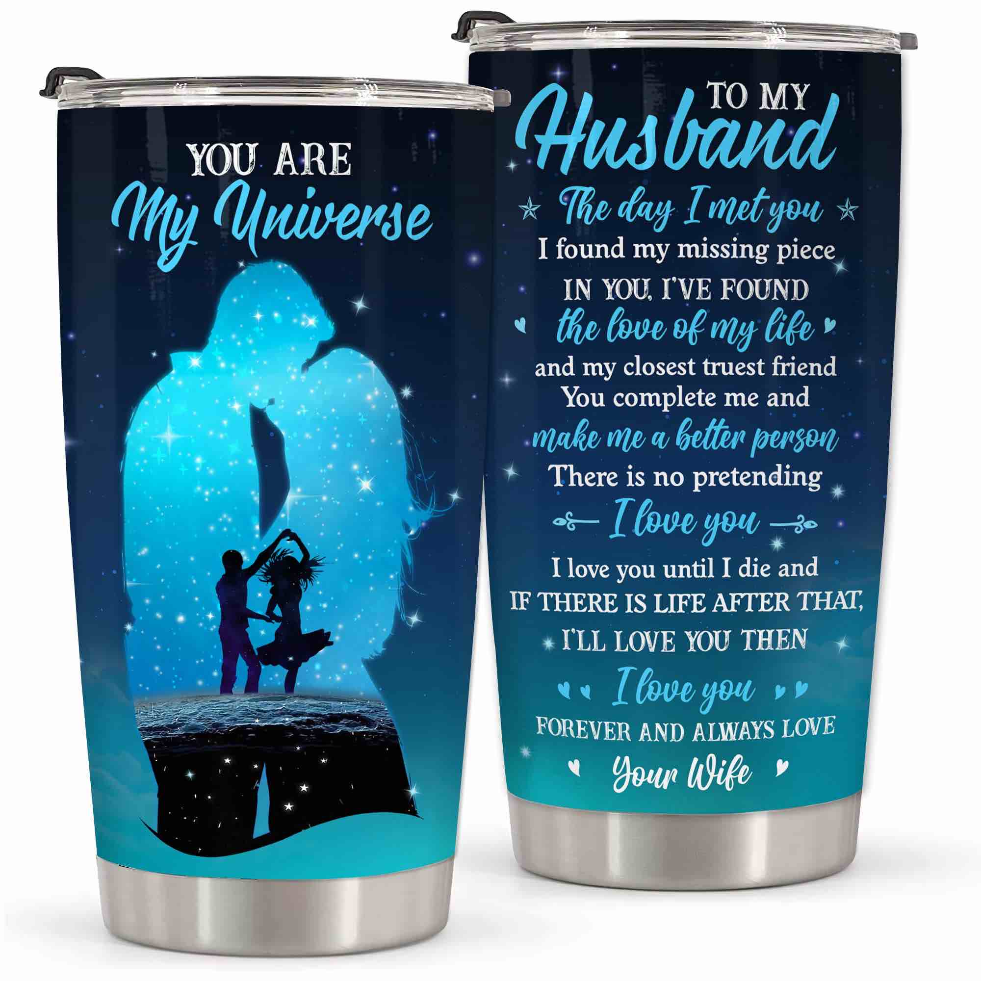 Fastpeace Couple Gifts, Fathers Day Gift for Husband From Wife, Fathers Day - Anniversary - Birthday Gifts for Husband & for Him Men, Best Husband Gifts, You and Me Tumbler Stainless Steel 20oz