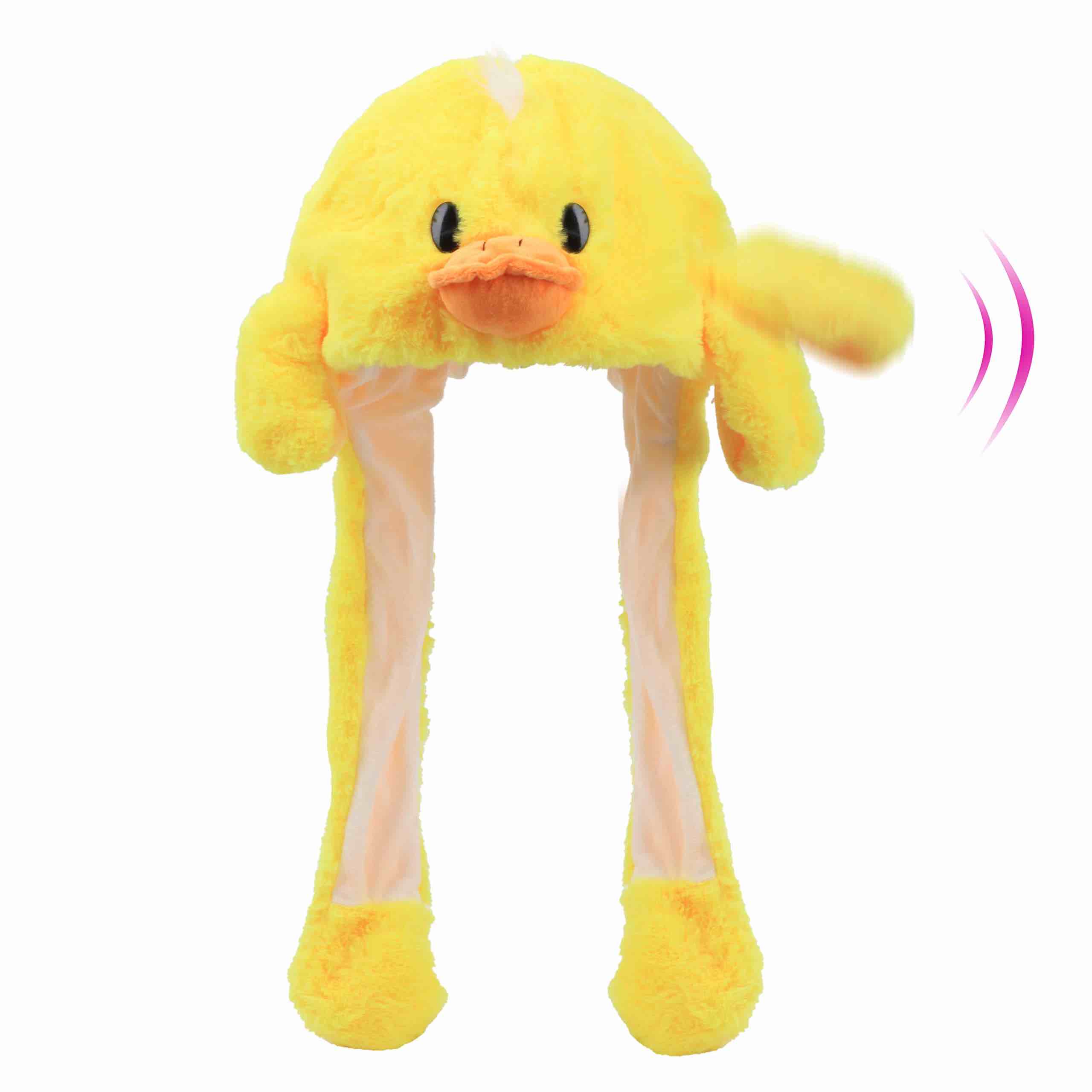Hopearl Duck Hat with Ears Moving Jumping Pop Up Beating Duckling Hat ...