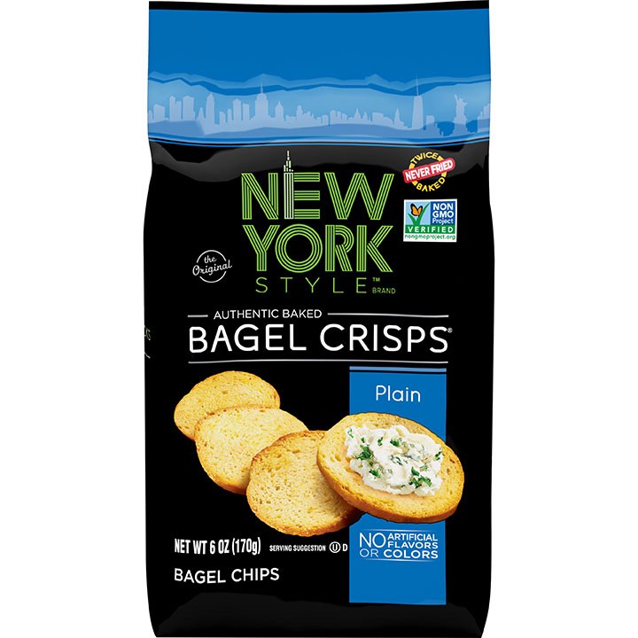 New York Style Bagel Crisps, Plain, 6 Ounce