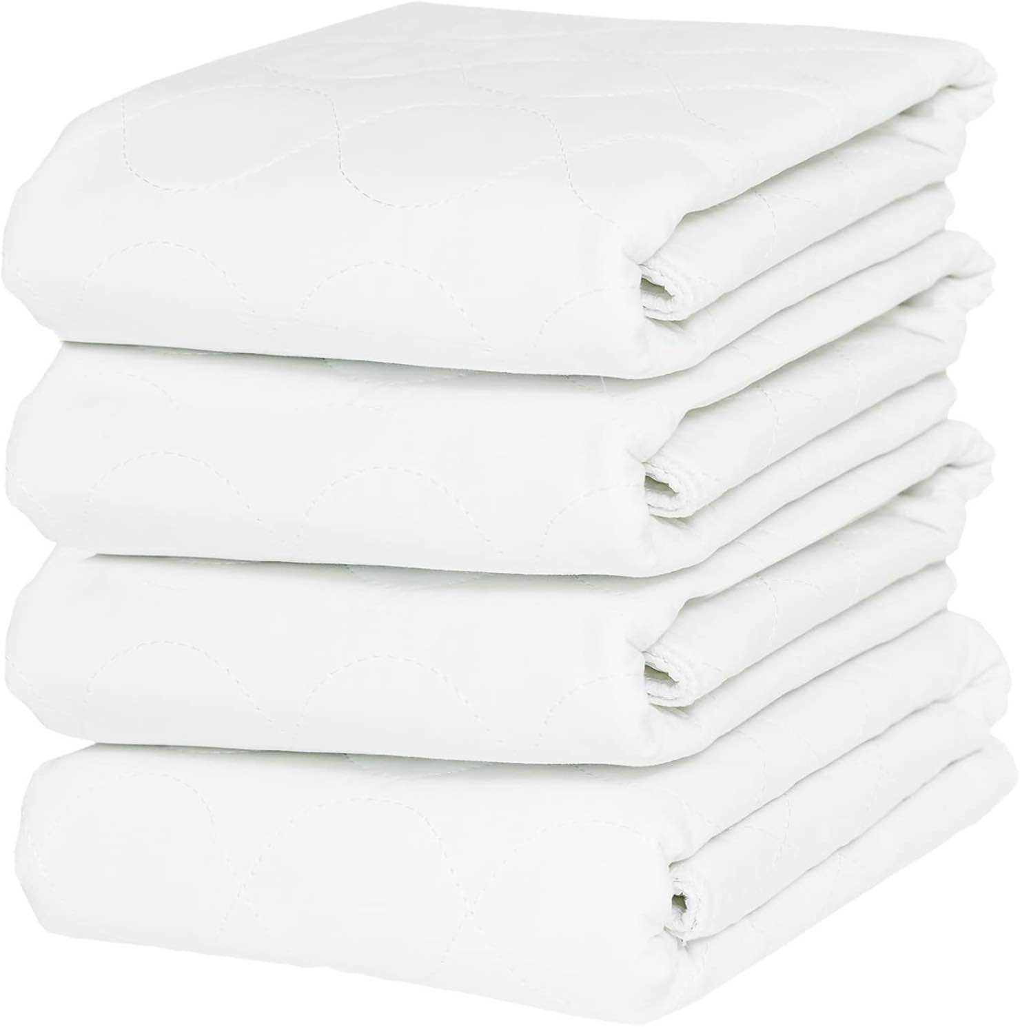 Priva Premium Ultra Waterproof Sheet and Mattress Pad Protector, Ideal for Children and Adults Incontinence Protection, Innovative 4 Layers Design, Guaranteed 300 Machine Washes, 6 Cups Absorbency (24"x34") (Pack of 4)