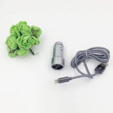 Turbo Car Charger  (Silver, With USB Cable)
