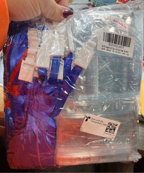 100 Pcs Lanyards for Id Badges and 100 Pcs Vertical Id Holder Badges Name Tags, Flat Neck Lanyards with Clip Waterproof Clear Plastic Resealable Vertical Name Tag Badge ID Card Holders (Blue)